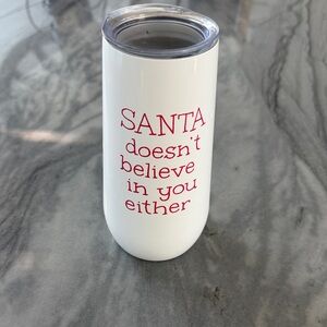 White Christmas Champagne Tumbler with lid.